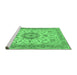 Sideview of Machine Washable Persian Emerald Green Traditional Area Rugs, wshtr941emgrn