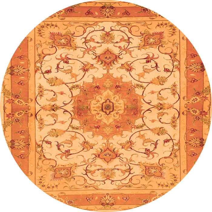 Square Persian Orange Traditional Rug, tr941org