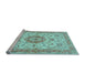 Sideview of Machine Washable Persian Light Blue Traditional Rug, wshtr941lblu