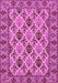 Machine Washable Persian Pink Traditional Rug, wshtr942pnk