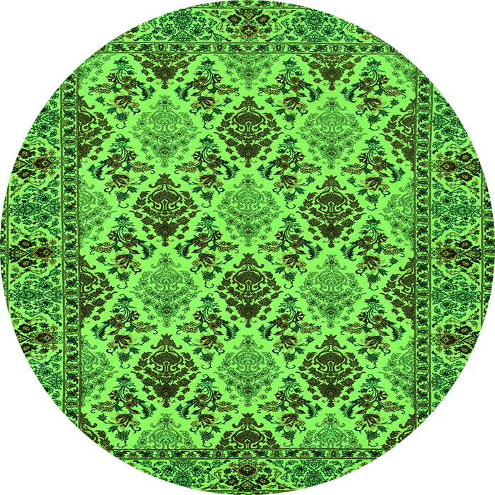Square Persian Green Traditional Rug, tr942grn