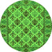 Square Persian Green Traditional Rug, tr942grn