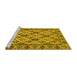 Sideview of Machine Washable Persian Yellow Traditional Rug, wshtr942yw