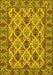 Machine Washable Persian Yellow Traditional Rug, wshtr942yw