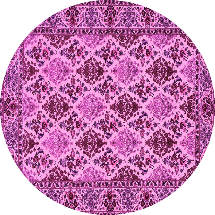Round Persian Pink Traditional Rug, tr942pnk