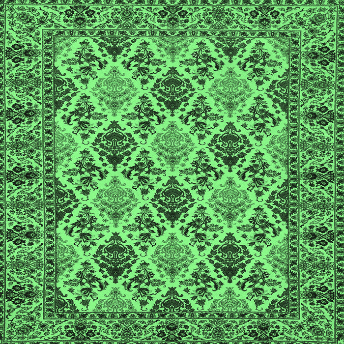 Square Persian Emerald Green Traditional Rug, tr942emgrn