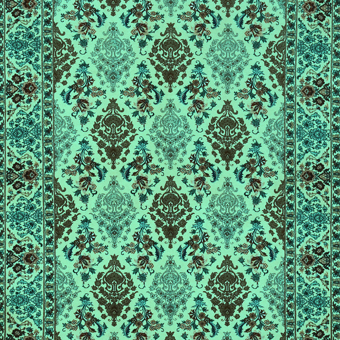 Machine Washable Persian Turquoise Traditional Area Rugs, wshtr942turq