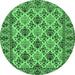Round Persian Emerald Green Traditional Rug, tr942emgrn