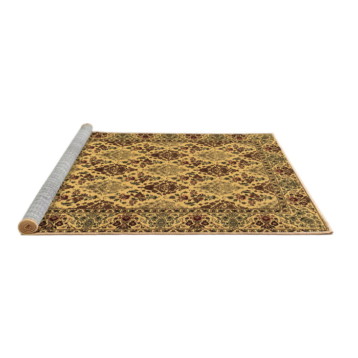 Sideview of Machine Washable Persian Brown Traditional Rug, wshtr942brn