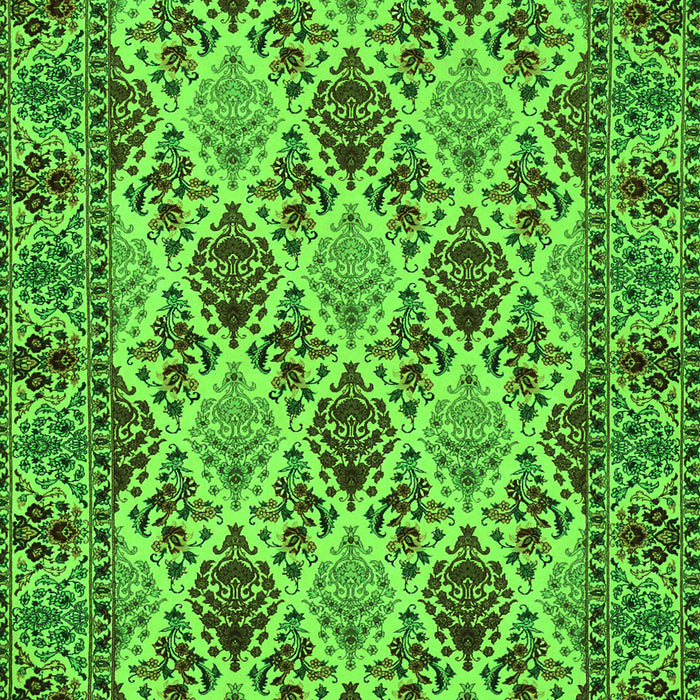 Serging Thickness of Machine Washable Persian Green Traditional Area Rugs, wshtr942grn