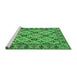 Sideview of Machine Washable Persian Emerald Green Traditional Area Rugs, wshtr942emgrn