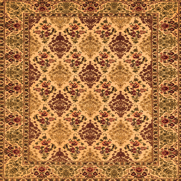 Round Machine Washable Persian Orange Traditional Area Rugs, wshtr942org