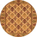 Machine Washable Persian Orange Traditional Area Rugs, wshtr942org