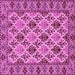 Square Machine Washable Persian Pink Traditional Rug, wshtr942pnk