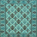 Square Persian Light Blue Traditional Rug, tr942lblu