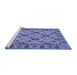 Sideview of Machine Washable Persian Blue Traditional Rug, wshtr942blu