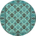 Round Persian Light Blue Traditional Rug, tr942lblu