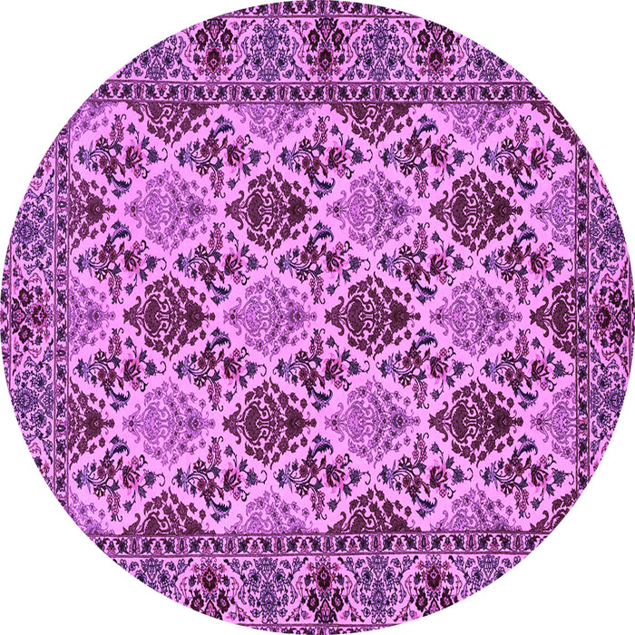 Round Persian Purple Traditional Rug, tr942pur