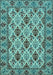 Machine Washable Persian Light Blue Traditional Rug, wshtr942lblu