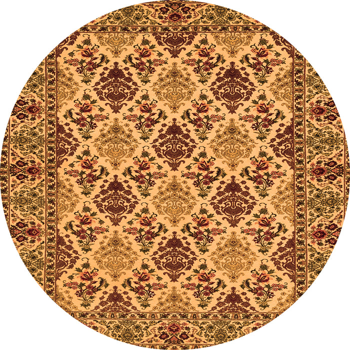 Square Persian Orange Traditional Rug, tr942org