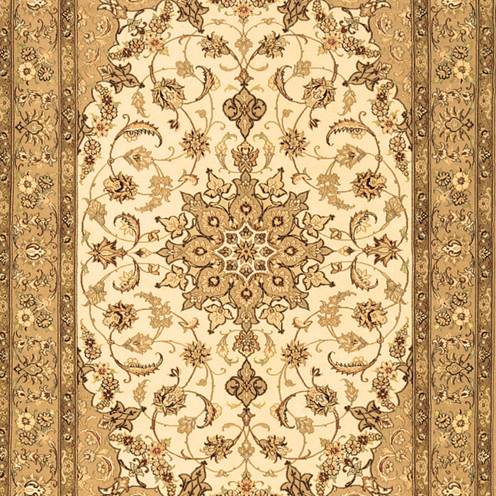 Machine Washable Medallion Brown Traditional Rug, wshtr943brn