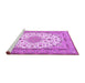 Sideview of Machine Washable Medallion Purple Traditional Area Rugs, wshtr943pur