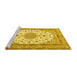 Sideview of Machine Washable Medallion Yellow Traditional Rug, wshtr943yw