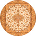 Square Medallion Orange Traditional Rug, tr943org