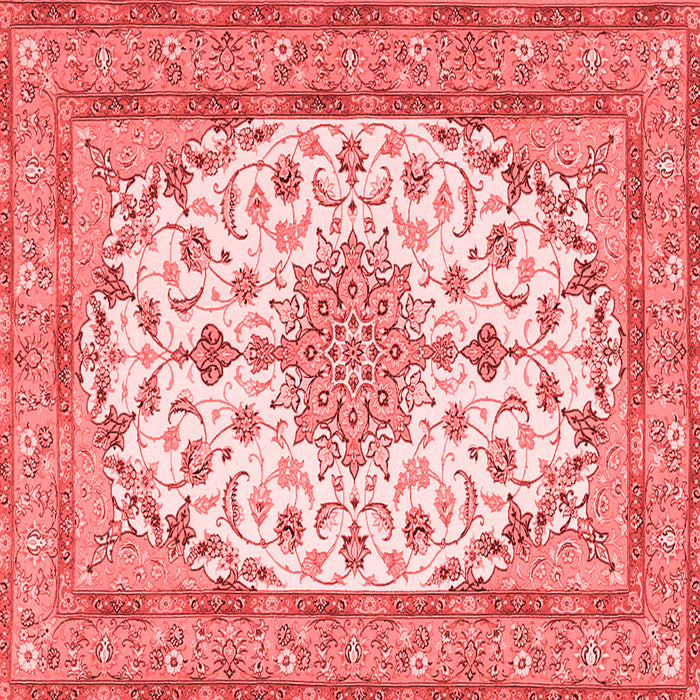 Machine Washable Medallion Red Traditional Rug, wshtr943red