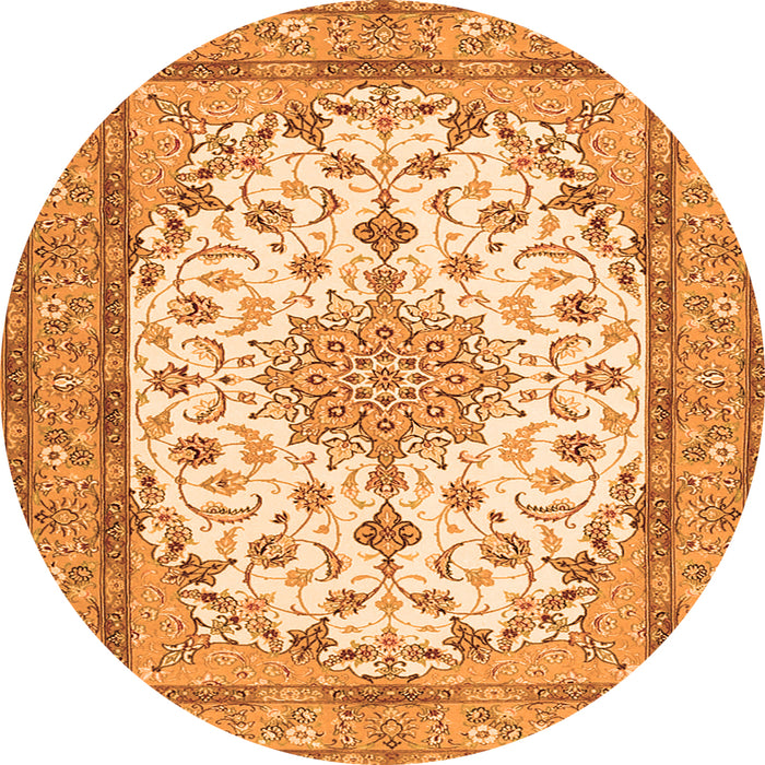 Machine Washable Medallion Orange Traditional Area Rugs, wshtr943org