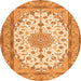 Machine Washable Medallion Orange Traditional Area Rugs, wshtr943org