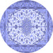 Round Medallion Blue Traditional Rug, tr943blu