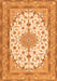 Serging Thickness of Machine Washable Medallion Orange Traditional Area Rugs, wshtr943org