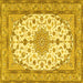 Square Medallion Yellow Traditional Rug, tr943yw