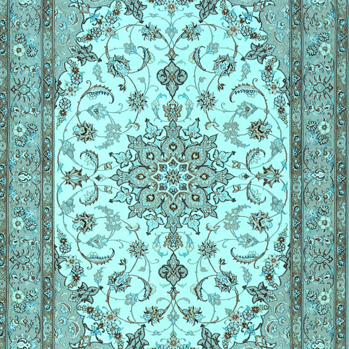 Medallion Light Blue Traditional Rug, tr943lblu