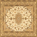 Square Medallion Brown Traditional Rug, tr943brn