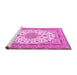 Sideview of Machine Washable Medallion Pink Traditional Rug, wshtr943pnk