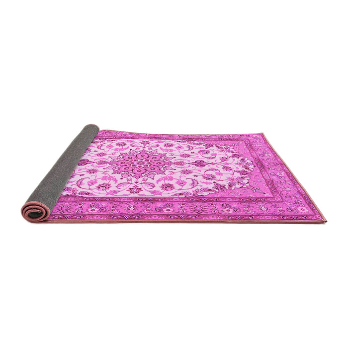 Sideview of Medallion Pink Traditional Rug, tr943pnk