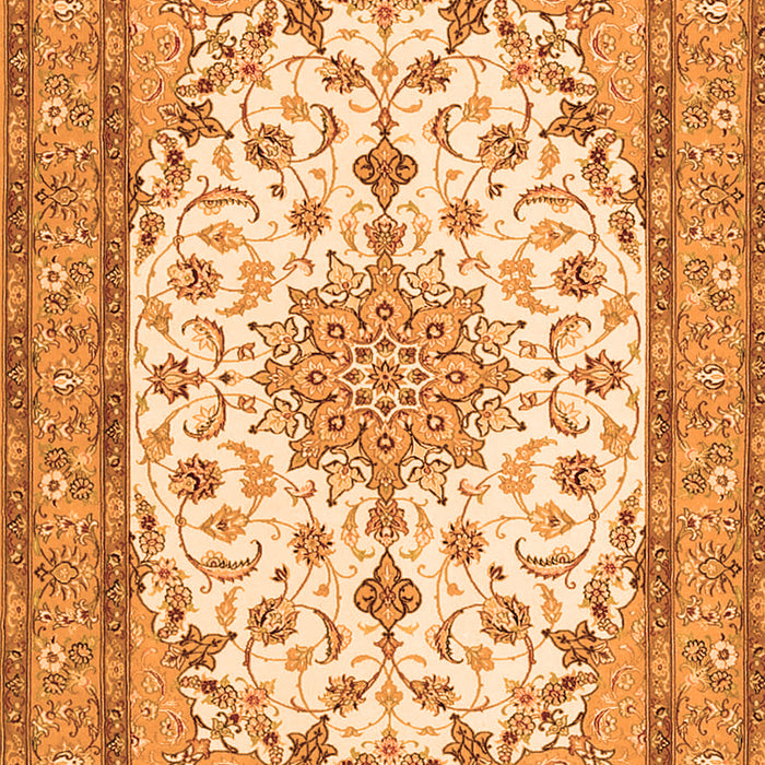 Medallion Orange Traditional Rug, tr943org