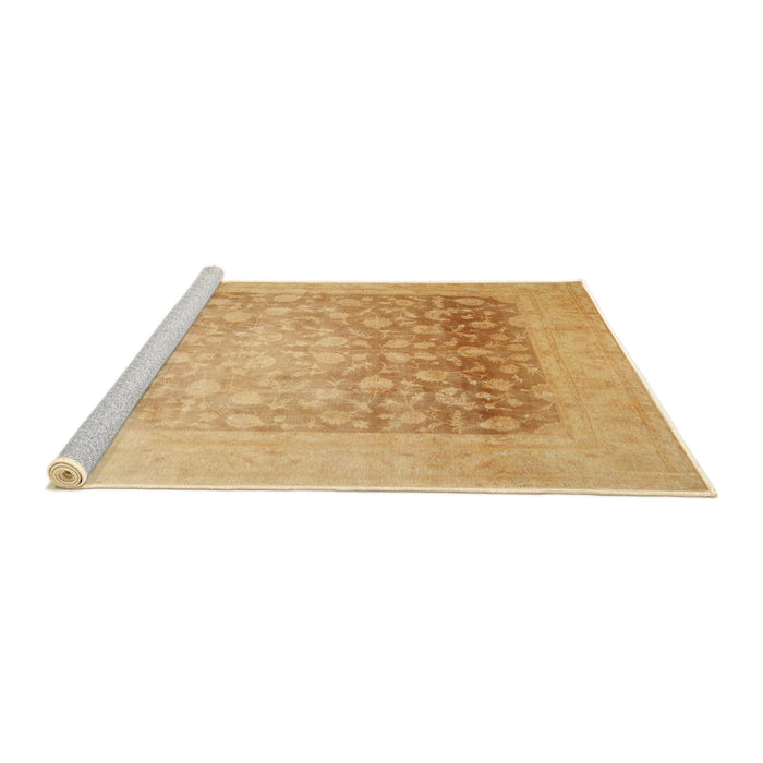 Sideview of Machine Washable Traditional Dark Orange Rug, wshtr944