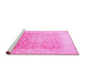 Sideview of Machine Washable Persian Pink Traditional Rug, wshtr944pnk