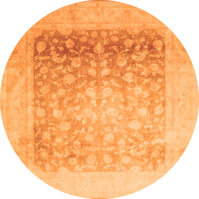 Square Persian Orange Traditional Rug, tr944org