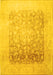 Machine Washable Persian Yellow Traditional Rug, wshtr944yw