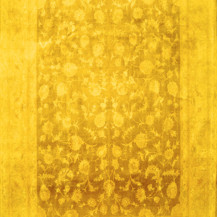 Machine Washable Persian Yellow Traditional Rug, wshtr944yw
