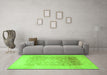 Machine Washable Persian Green Traditional Area Rugs in a Living Room,, wshtr944grn