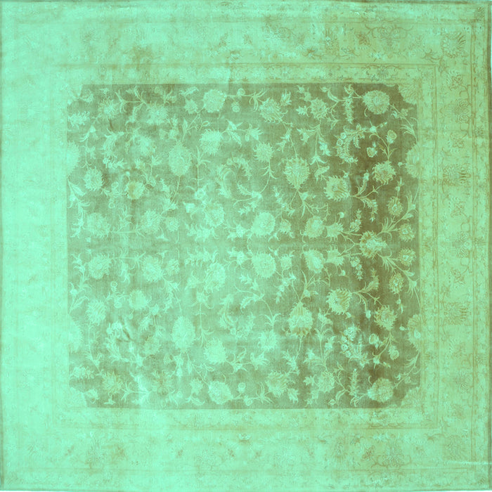 Square Persian Turquoise Traditional Rug, tr944turq