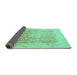 Sideview of Persian Turquoise Traditional Rug, tr944turq