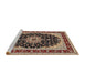 Sideview of Machine Washable Traditional Vermilion Red Rug, wshtr945