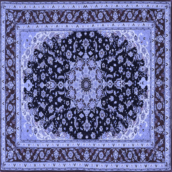 Square Medallion Blue Traditional Rug, tr945blu