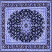 Square Medallion Blue Traditional Rug, tr945blu